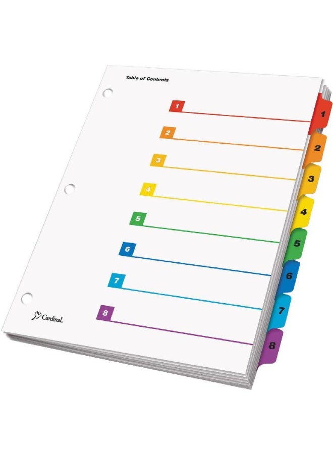 Cardinal OneStep Index Divider Letter 1/8 Tab Cut Numeric Tab Type Assorted Tab Color Paper - Image 2