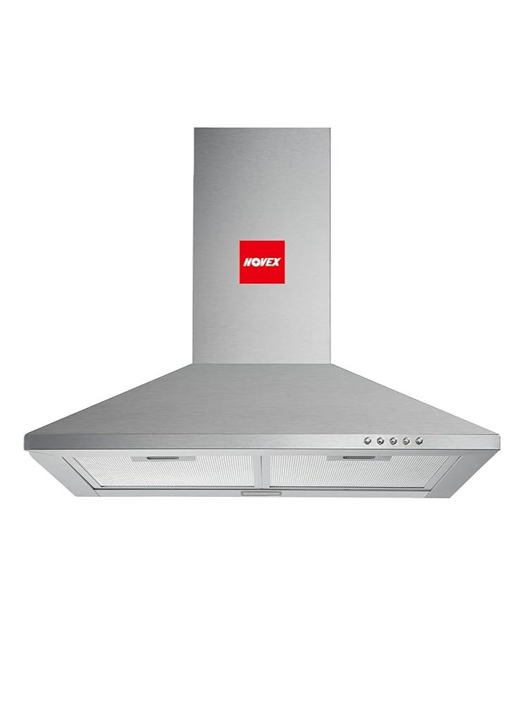 NOVEX - Chimney Cooker Hood 60CM Mechanical Control 3 Speed Silver - Image 1