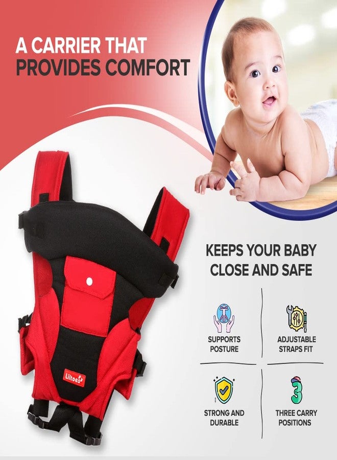 LILTOES Baby Carrier Bag for 3M to 2Year Baby| Kangaroo Bag with 3 Carry Positions Max Weight Up to 12 Kgs (Red) - Image 2