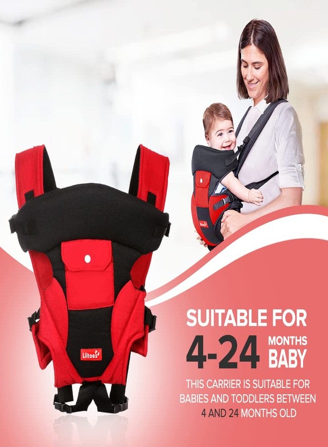 LILTOES Baby Carrier Bag for 3M to 2Year Baby| Kangaroo Bag with 3 Carry Positions Max Weight Up to 12 Kgs (Red) - Image 3