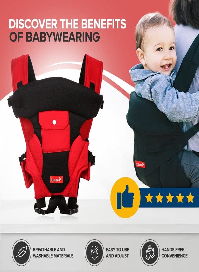 LILTOES Baby Carrier Bag for 3M to 2Year Baby| Kangaroo Bag with 3 Carry Positions Max Weight Up to 12 Kgs (Red) - Image 4