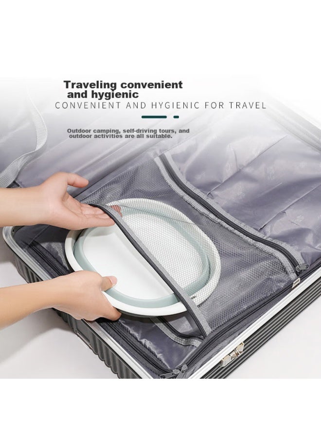 NOLANSEND Nuolansendi Travel Folding Basin, Face Washing Basin For Business Trips, Home Use, Dormitory, Portable Travel Foot Soaking Basin, Pink And White - Small Size - Image 3