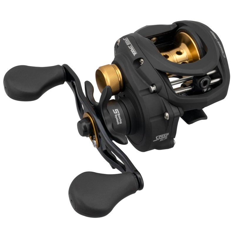 Lew's Classic Pro Speed Spool SLP 7.5:1 Left Hand Baitcast Reel Clam Pack,Black,Gold - Image 1