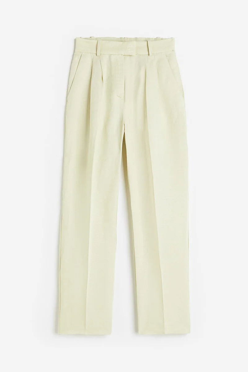 H&M Tapered linen-blend trousers