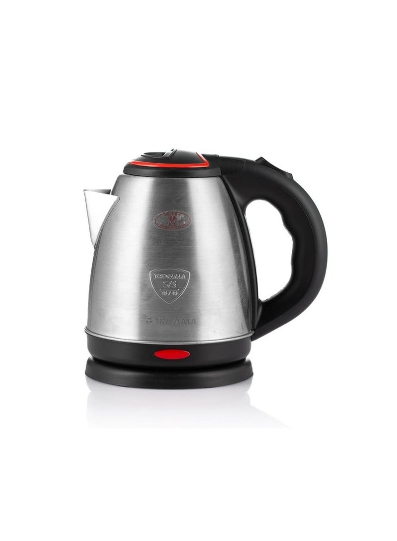 تروما غلاية مياه كهربائية، 1500 وات، 1.8 لتر، 7018 – فضي