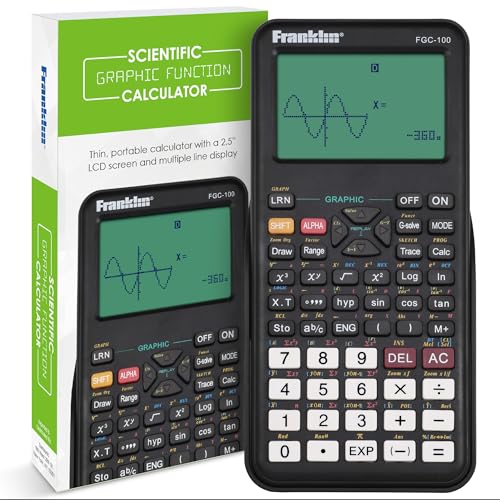 Franklin Scientific Graphing Calculator with 3 Operating Modes Scientific Calculator Includes 20 Builtin graphs Ideal for Beginner and Advanced Courses with Protective Cover Black - Image 1