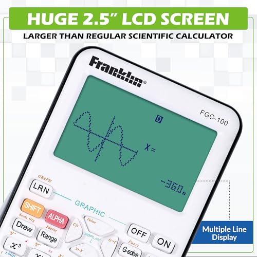 Franklin Scientific Graphing Calculator with 3 Operating Modes Scientific Calculator Includes 20 Builtin graphs Ideal for Beginner and Advanced Courses with Protective Cover Black - Image 3