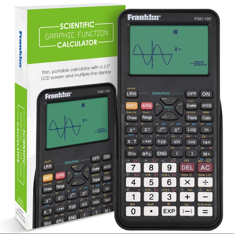 Franklin Scientific Graphing Calculator with 3 Operating Modes Scientific Calculator Includes 20 Builtin graphs Ideal for Beginner and Advanced Courses with Protective Cover Black - Image 2