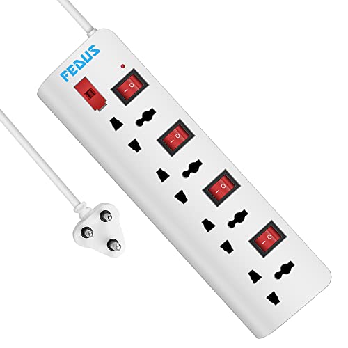 FEDUS 10 Meter 32.8 Feet Long Switch Board Extension | Pack 1 Extension Boards with Switch,Extension Board with Long Wire, Extension Board for Computer, Surge Protectors Spike Buster, Switch Board - Image 1