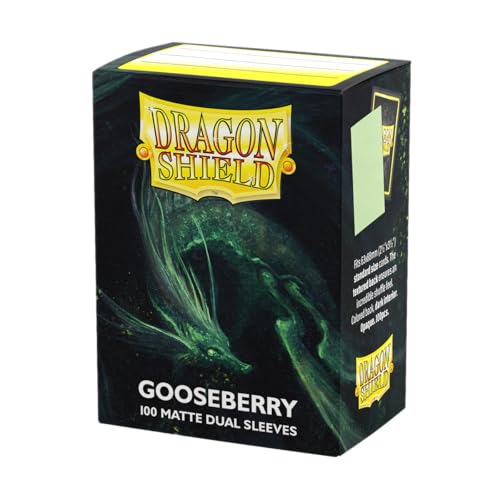 Dragon Shield Matte Dual Standard Size Card Sleeves 100 CT Smooth Tough Premium TCG Sleeves Compatible with Pokemon Flesh Blood One Piece Magic the Gathering Gooseberry - Image 1