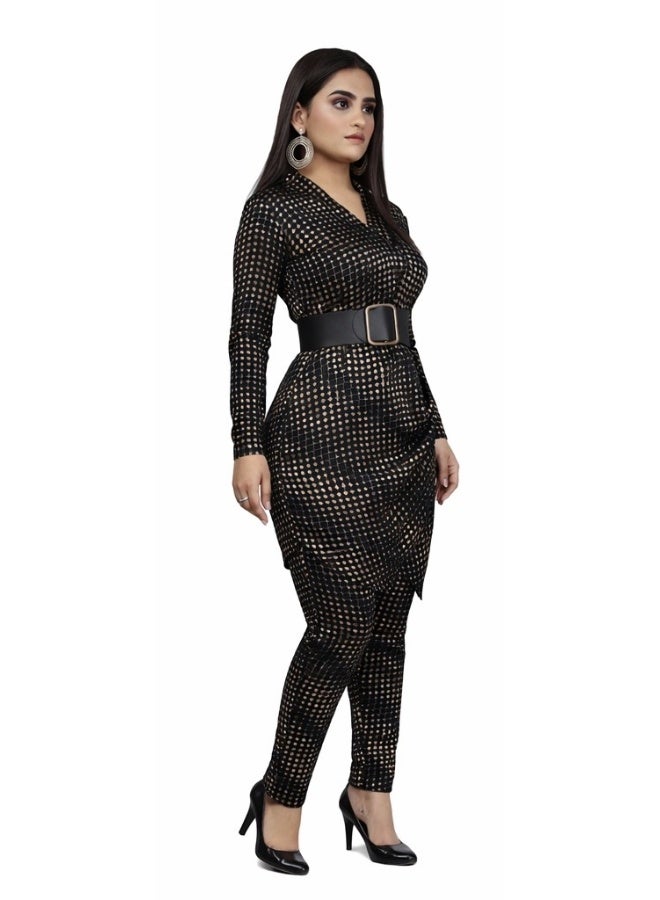 Bold Chic طقم أسود متناسق للنساء - Image 1