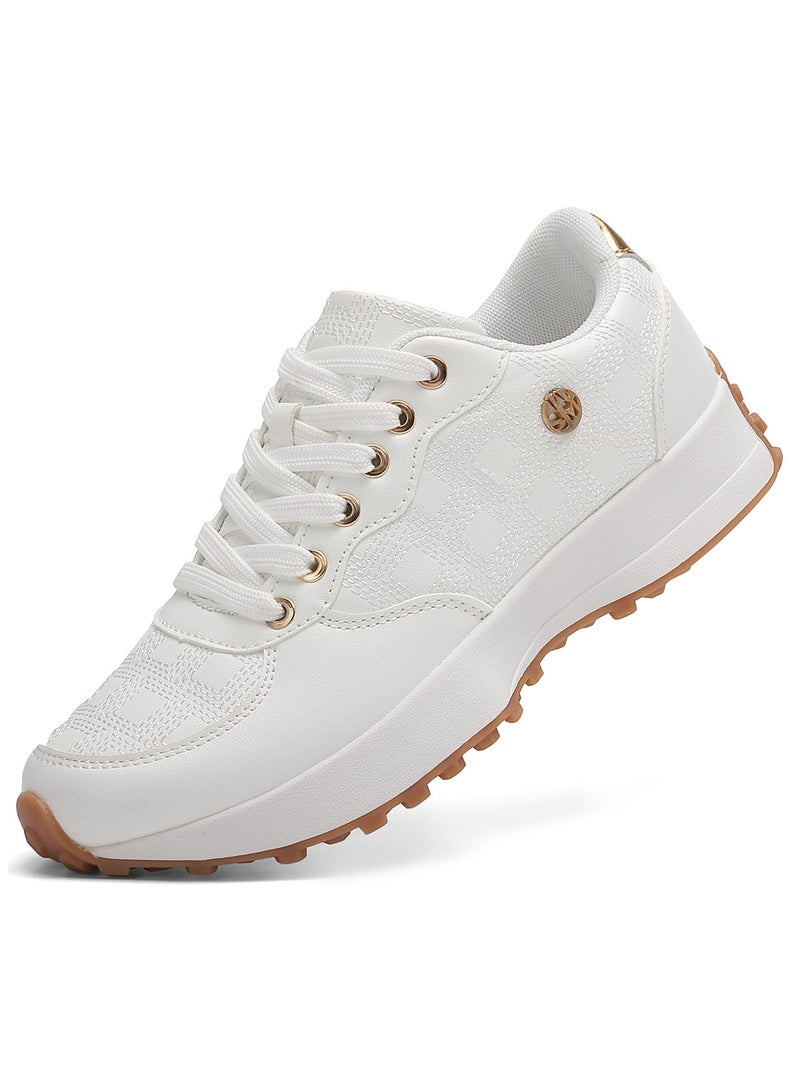 Sky View Women's Platform Fashion Sneakers Retro Classic Trainers Casual Lace-up Stylish Running Walking Shoes  - Image 1