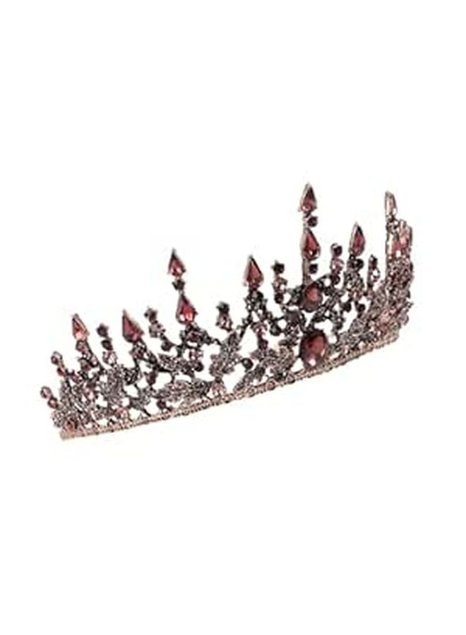 Rhinestone Baroque Tiara Headband Alloy Crown Hair Jewelry for Women Wedding Bridal - Image 1