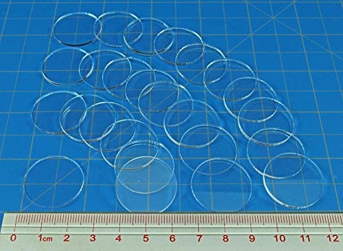 LITKO Clear Round Miniature Bases | 1.5mm Thick | Circular Figure Stands for Wargaming Boardgaming and Collectible Figures (20mm Clear Round Bases - 25 Pack) - Image 2