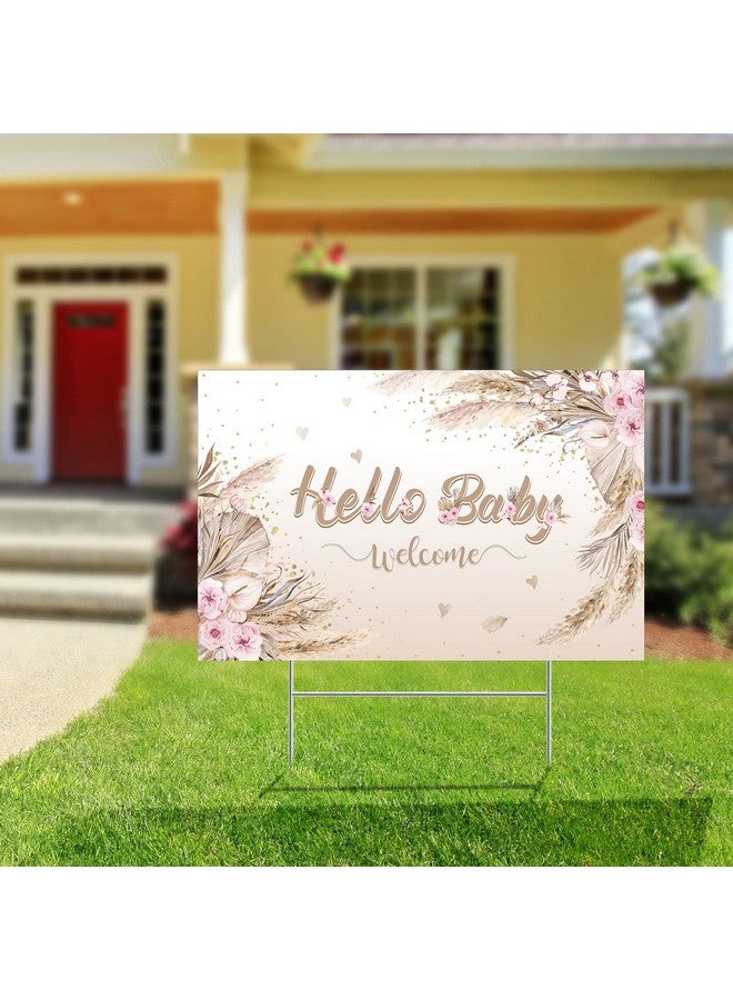 Capoda Baby Shower Yard Sign With Stake Gender Reveal Yard Sign Blue Pink Elephant Lawn Sign Baby Bear Lawn Sign Welcome Baby Announcement Sign For Boy Girl Outdoor Baby Shower Party Decorations(Boho Style) - Image 3
