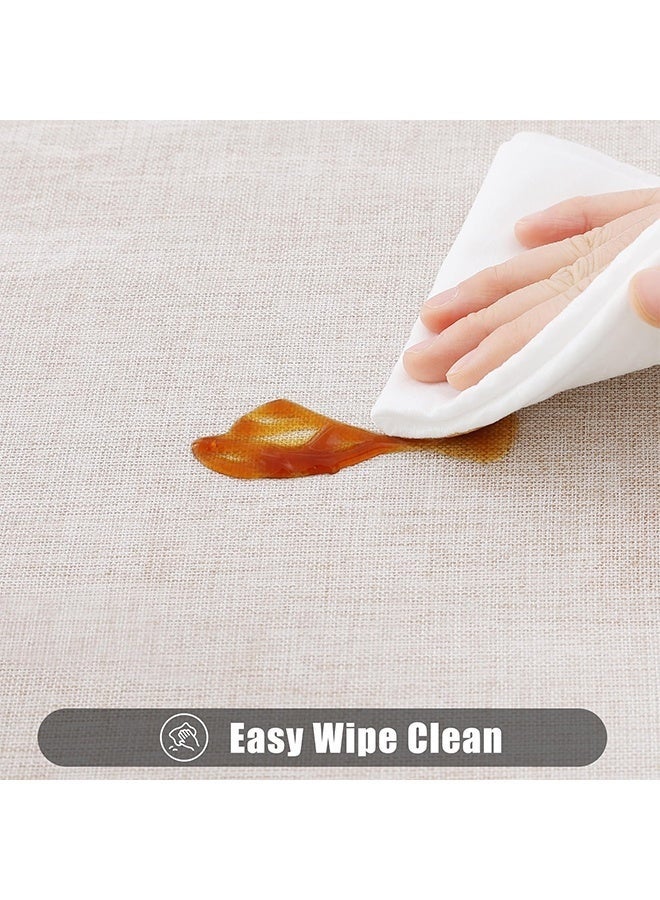 مفرش طاولة شفاف من الفينيل عالي التحمل مع حواف مخيطة، غطاء طاولة دائري مقاوم للماء والزيت والبقع (دائري 60 بوصة) - Image 4