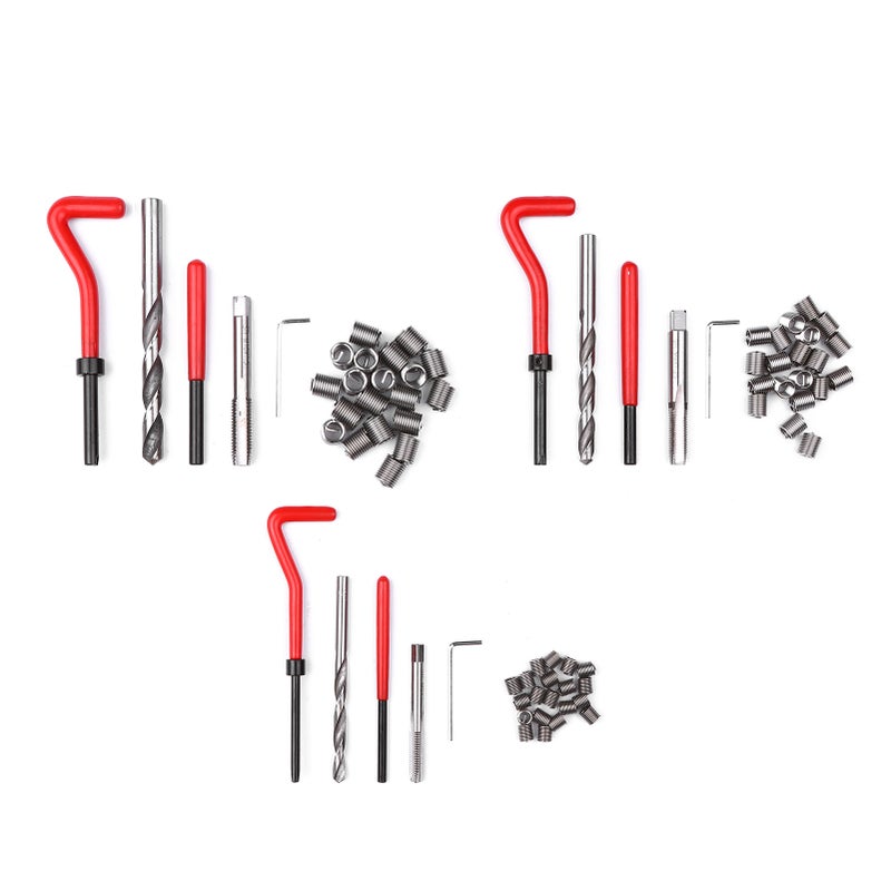 75pcs Thread Repair Kit Metric HSS Drill Helicoil Stripped Damaged Thread Restore Tool Set Automotive Tools Thread Metric Inserts & Repair Kits  M5-M8 - Image 1