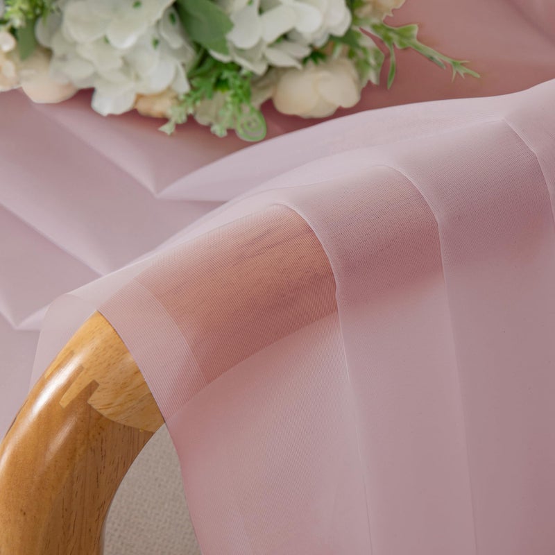 OVZME Blush Pink Sheer Curtains 72 Inches Long 2 Panels - Soft Light Filtering Window Sheer Panels for Living Room/Bedroom, Top Dual Rod Pocket, 1 Pair, Each 42Wx72L Inches - Image 5