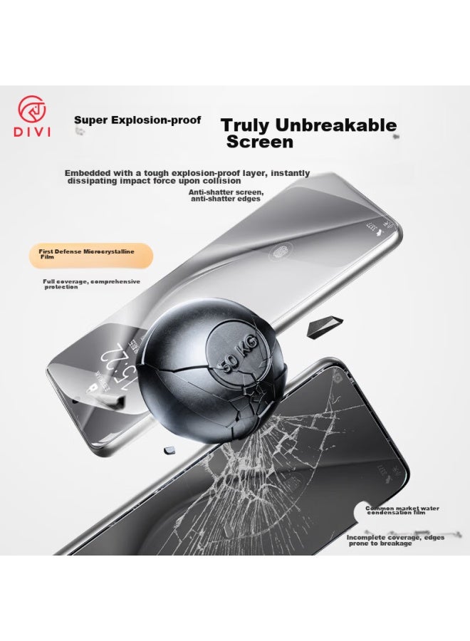 DiVi First Guard Screen Protector For Huawei Pura70pro, P70pro+ Hydrogel Film, Non-tempered Full Screen Coverage, Curved Full Protection, Shockproof, Wear-resistant Soft Film - Image 5