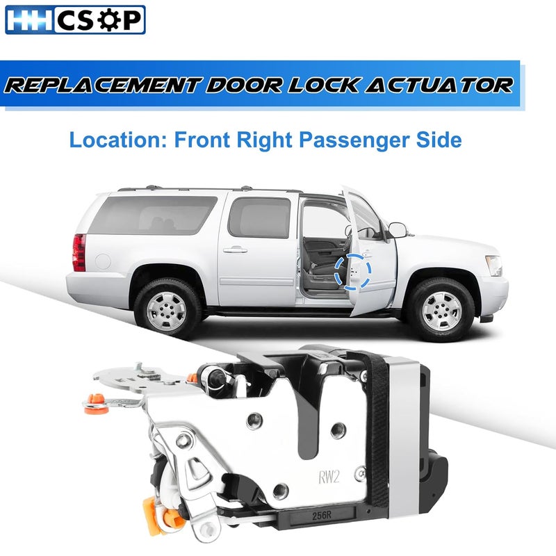 HHCSOP محرك قفل باب الراكب الأمامي الأيمن HHCSOP لسيارات شيفروليه GMC كاديلاك - Image 2
