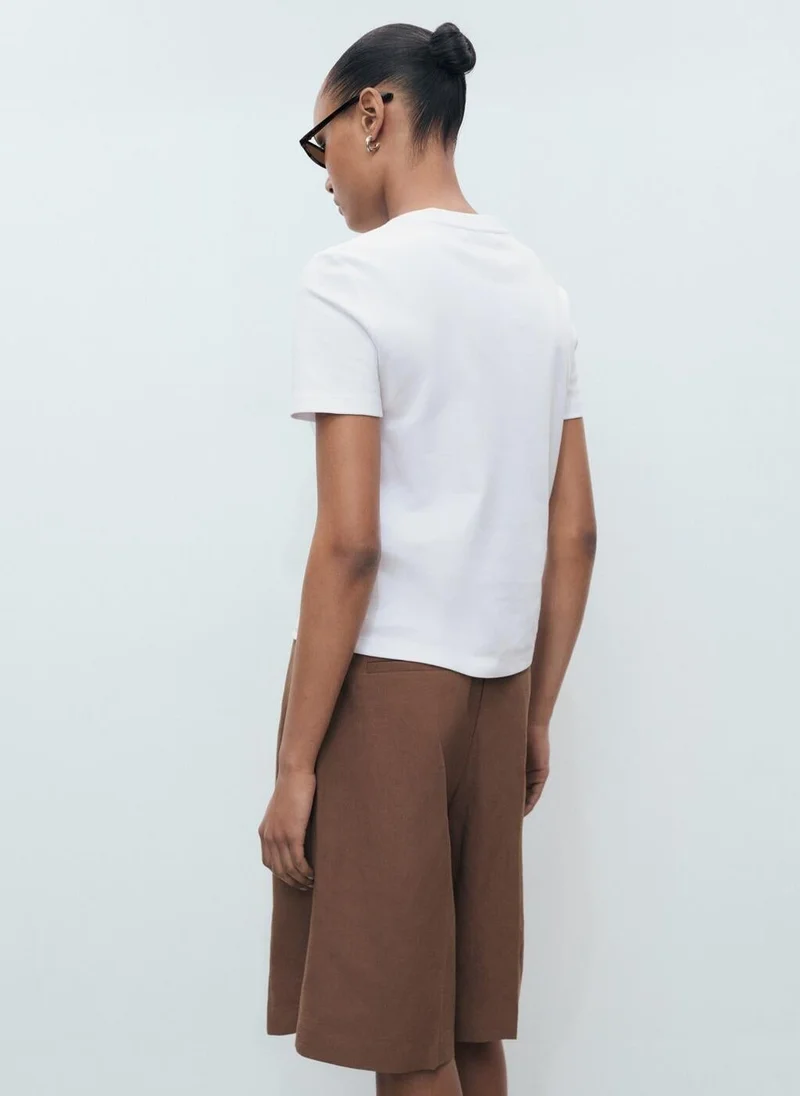 MANGO Cotton Short-Sleeved T-Shirt