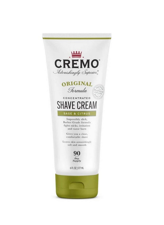 cremo Barber Grade Sage & Citrus Shave Creamastonishingly Superior Ultraslick Shaving Cream Fights Nickscuts And Razor Burn6 Fl Oz  - Image 1