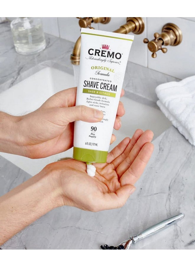 cremo Barber Grade Sage & Citrus Shave Creamastonishingly Superior Ultraslick Shaving Cream Fights Nickscuts And Razor Burn6 Fl Oz  - Image 5