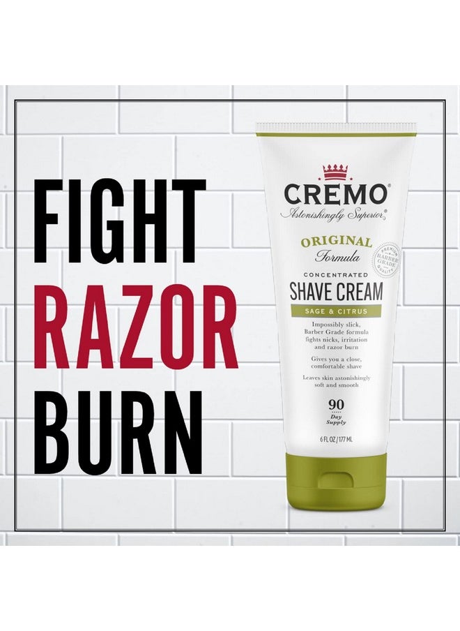 cremo Barber Grade Sage & Citrus Shave Creamastonishingly Superior Ultraslick Shaving Cream Fights Nickscuts And Razor Burn6 Fl Oz  - Image 2