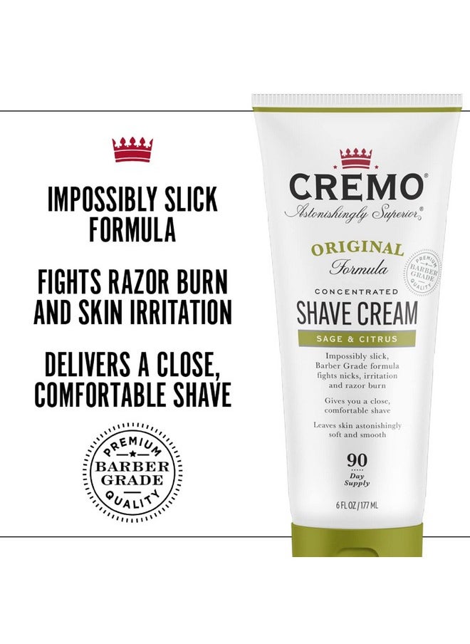 cremo Barber Grade Sage & Citrus Shave Creamastonishingly Superior Ultraslick Shaving Cream Fights Nickscuts And Razor Burn6 Fl Oz  - Image 3