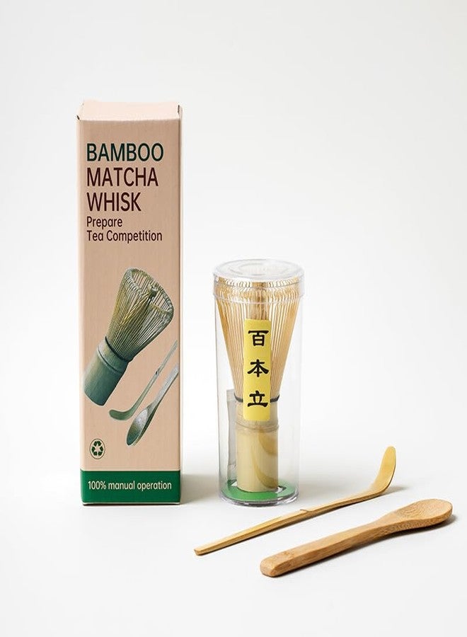 WANDiORY 3-Piece Matcha Tea Tool Set – Handmade Bamboo Whisk (Chasen), Traditional Scoop, and Ceramic Whisk Holder – Japanese Matcha Accessories for Tea Lovers (No Sifter) - Image 1