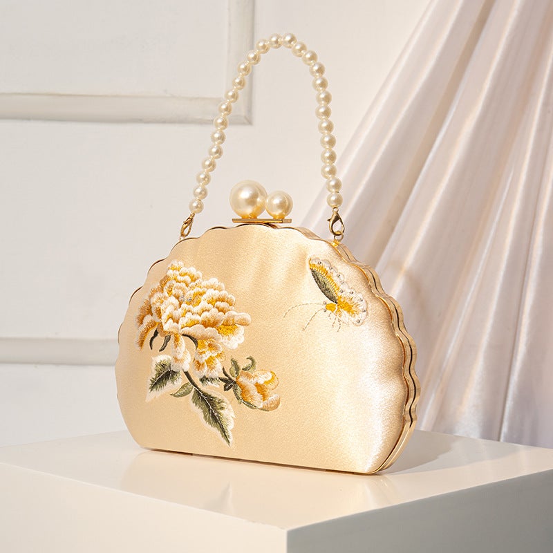 Chinese Cheongsam Women'S Bag Guofeng Embroidered Handbag Antique Hanfu Clutch Bag Embroidered Flower Bag Banquet Gift Bag - Image 5