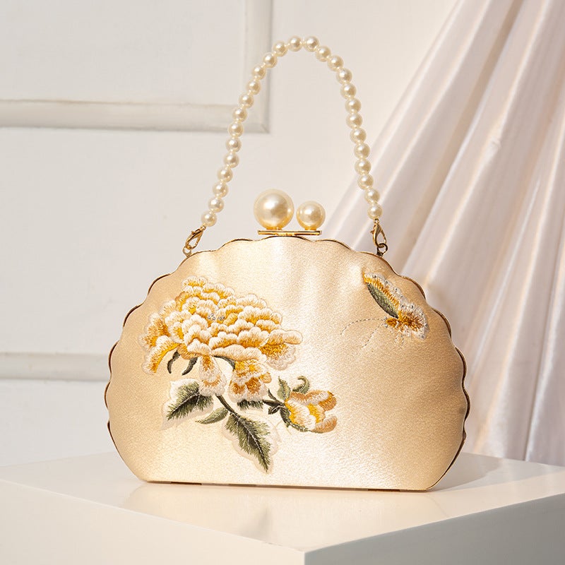 Chinese Cheongsam Women'S Bag Guofeng Embroidered Handbag Antique Hanfu Clutch Bag Embroidered Flower Bag Banquet Gift Bag - Image 3