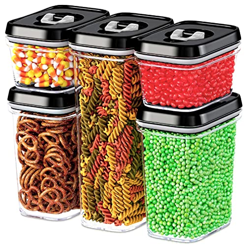 DWLLZA KITCHEN Airtight Food Storage Containers with Lids  5 Piece Set  Kitchen Accessories Food Containers  Pantry Organization and Storage  Clear Plastic BPAFree  Keeps Food Fresh  Dry