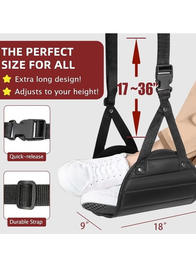 2 قطعة أرجوحة قدم السفر بالطائرة ، أرجوحة قدم الطائرة الميموري فوم ، مسند القدم للسفر الجوي ، أساسيات السفر بالطائرة المحمولة وأساسيات الطيران لمسافات طويلة ، أرجوحة القدم المكتبية - Image 4