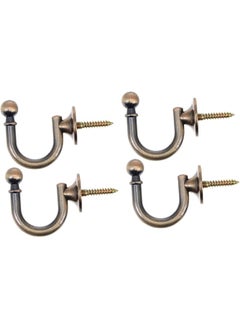 The Bros 4pcs Curtain Hook Wall Rack Curtain Holders Hangers for Clothes Wall Mounted Holder Tap Lever Handle Replacement Rustic Hooks Heavy Duty Clothes Rack Household Hooks Hat Zinc Alloy  - Image 1