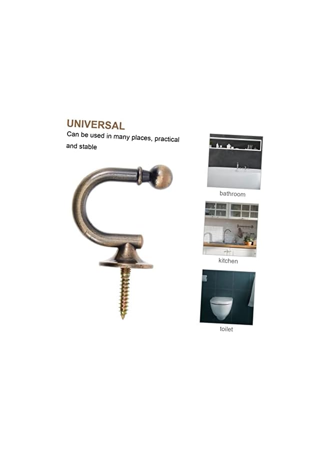The Bros 4pcs Curtain Hook Wall Rack Curtain Holders Hangers for Clothes Wall Mounted Holder Tap Lever Handle Replacement Rustic Hooks Heavy Duty Clothes Rack Household Hooks Hat Zinc Alloy - Image 4