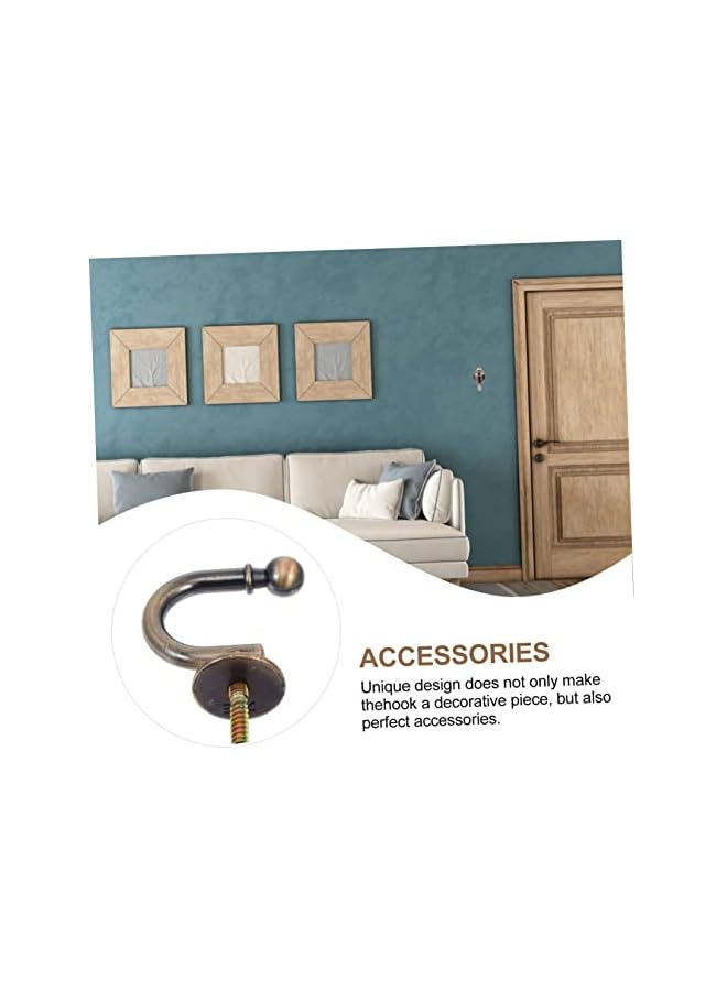 The Bros 4pcs Curtain Hook Wall Rack Curtain Holders Hangers for Clothes Wall Mounted Holder Tap Lever Handle Replacement Rustic Hooks Heavy Duty Clothes Rack Household Hooks Hat Zinc Alloy - Image 5