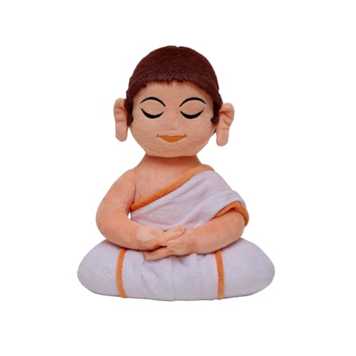Panda's Box Navkar Mantra Chanting Jain Swami | As Seen on Shark Tank | Musical Toy | Non-Toxic| Best Birthday Gift for Newborn Kids (Boys, Girls)| Symbol of Non-Violence| Free Colouring Book | 28 CM - Image 1
