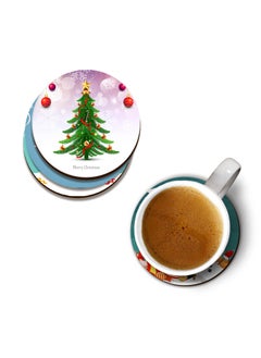Paper Plane Design Paper Plane Design Christmas Wooden Tea Coasters for Drinks Dinning Table Decorative Coasters for Home Office (Set of 6)  - Image 1