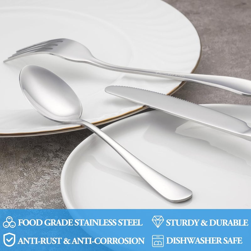 MUTNITT Dinner Spoon Set,16 Pcs 7.3" Tablespoons,Premium Food Grade Stainless Steel Spoons,Durable Metal Spoon,Tablespoon,Silverware Spoons Only,Mirror Finish & Dishwasher Safe,Use for Home,Restaurant - Image 3