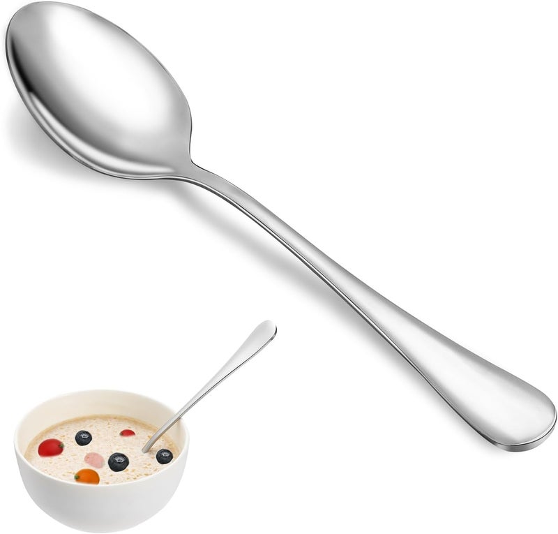 MUTNITT Dinner Spoon Set,16 Pcs 7.3" Tablespoons,Premium Food Grade Stainless Steel Spoons,Durable Metal Spoon,Tablespoon,Silverware Spoons Only,Mirror Finish & Dishwasher Safe,Use for Home,Restaurant - Image 1