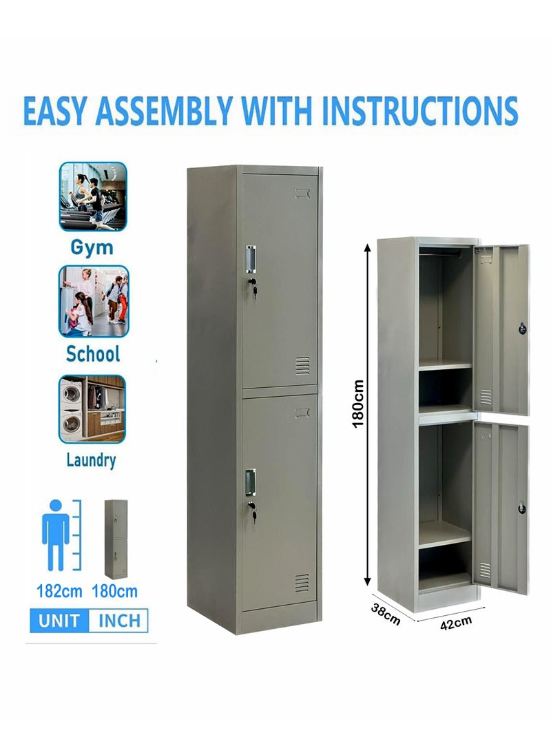 Living - 2 Doors File Cabinet Metal Locker 42*38*180cm - Image 1