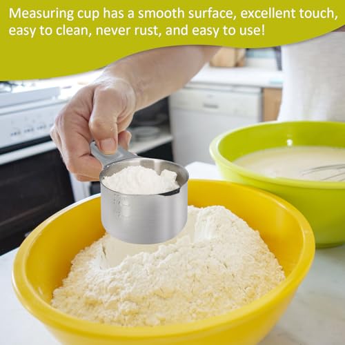 AUOIKK 3/4 Cup (180 ml | 6 oz| 180 cc) Stainless Steel Measuring Cup, Metal Measuring Cup for Cooking & Baking - Image 3
