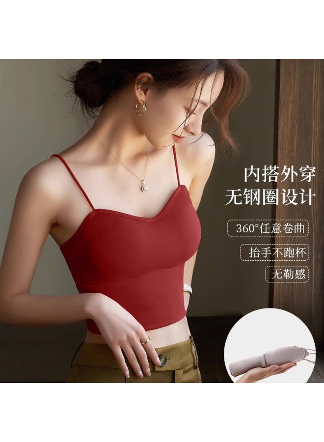 Nome Women's Summer V-neck Crop Top With Built-in Bra White L - Image 2