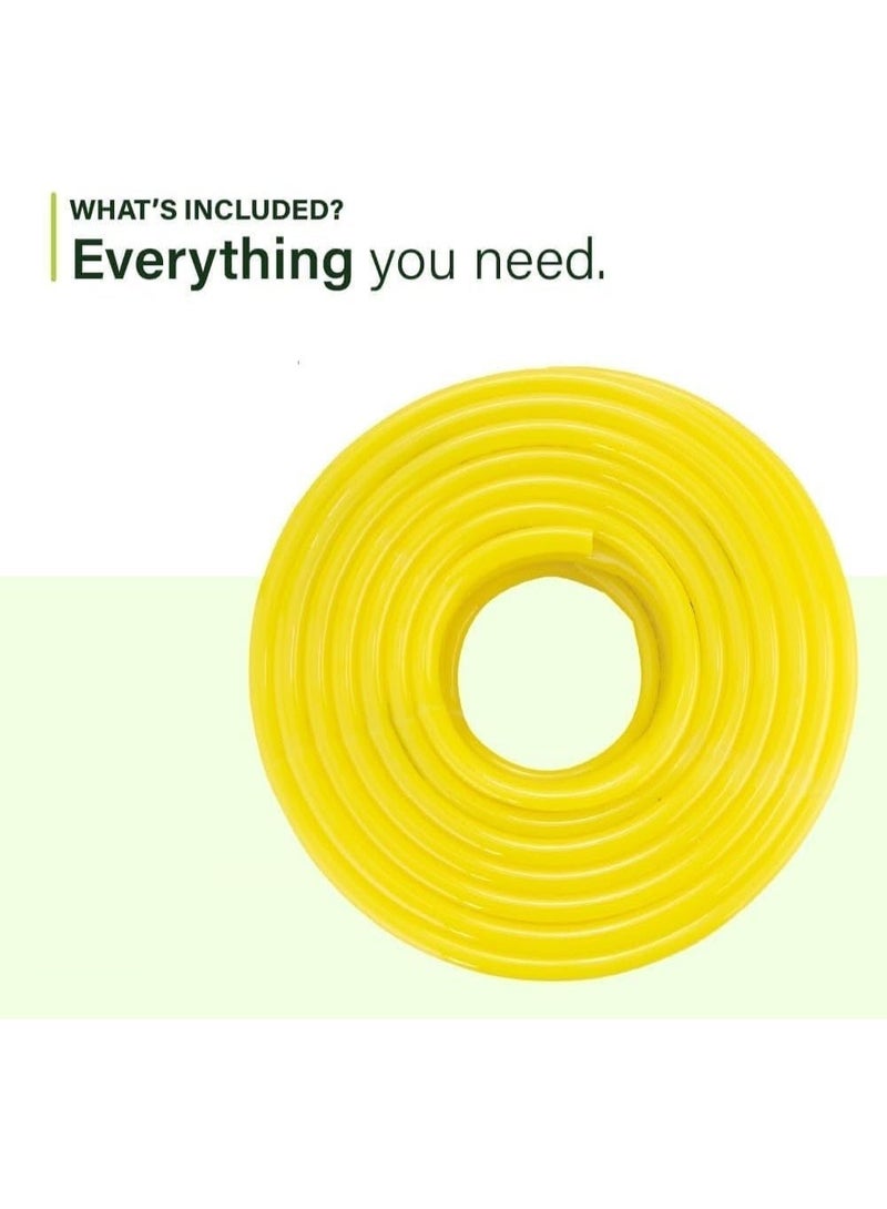 Emerald 1 Inch PVC Yellow Water Pipe| Lightweight, Durable & Flexible| Hose with Accessories Connector & Clamps| Watering Garden, Cleaning, Outdoor-Indoor Use (50 Yards) - Image 2