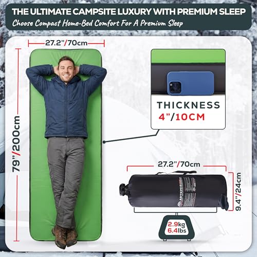 Gear Doctors Artemis 83 RValue Self Inflating Sleeping Pad CampingAir Mattress CampingMattress Pad 4 Season 3D Air Foam 4 Thick Insulated Inflatable Foam Sleeping Mat for Luxury CampCarCotTent - Image 3