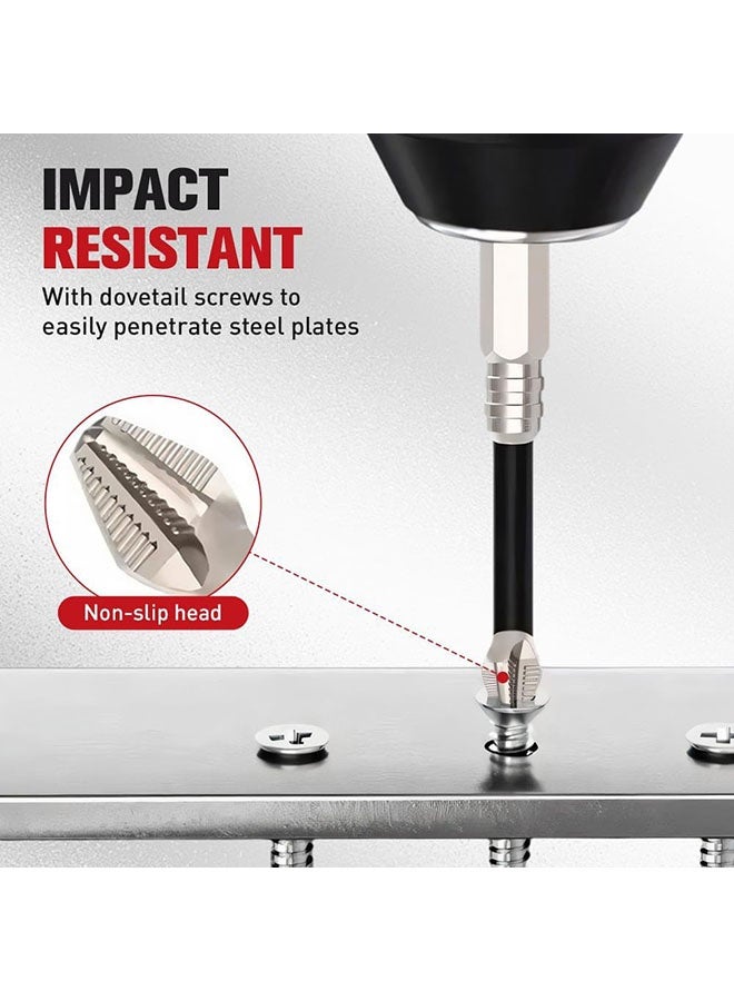 Arabest High Magnetic Screwdriver Drill Bit Set, Strong Magnetic Durability Screwdriver Drill Bit Set, Universal Anti-Slip Magnetic Electric Screwdriver Set, 25 50 65 70 75 90 100 120 150mm (6 Pcs) - Image 2