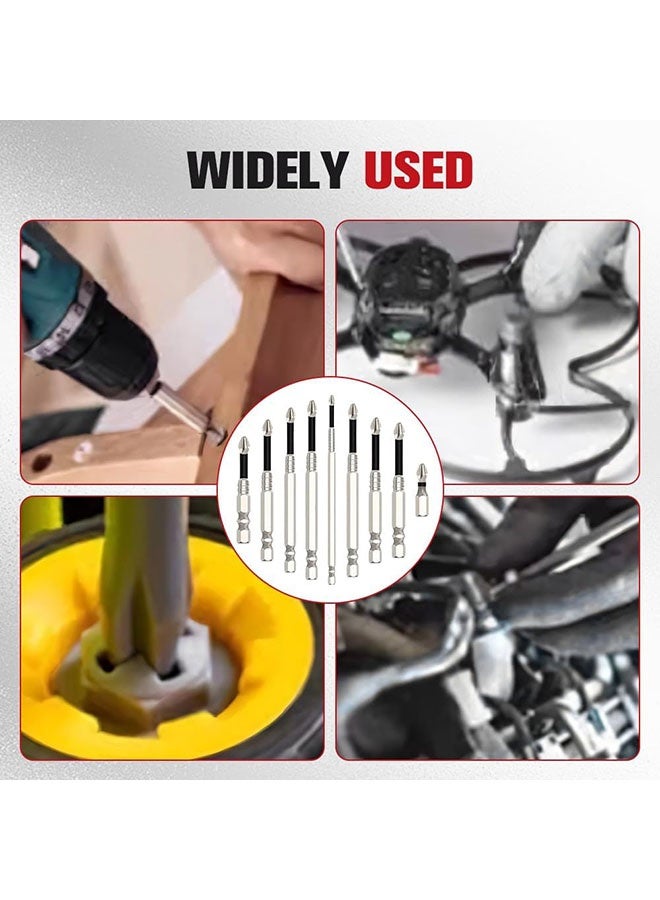 Arabest High Magnetic Screwdriver Drill Bit Set, Strong Magnetic Durability Screwdriver Drill Bit Set, Universal Anti-Slip Magnetic Electric Screwdriver Set, 25 50 65 70 75 90 100 120 150mm (6 Pcs) - Image 5