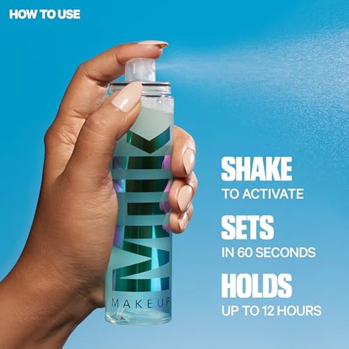 MILK MAKEUP رذاذ تثبيت + انتعاش من ميلك ميك أب مع حمض الهيالورونيك - يثبت المكياج + يرطب البشرة لمدة تصل إلى 12 ساعة - رذاذ وجه طويل الأمد خالي من الكحول لبشرة نضرة ومشرقة - Image 5