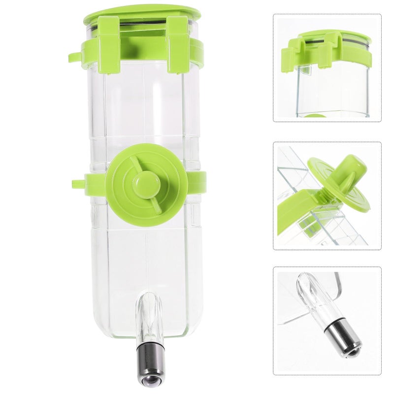 Green Leakproof Hanging Pet Water Bottle Dispenser For Small Dogs Cats Cage Mountable - Image 3